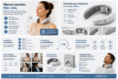 Masajeador Cervical EMS con Calor | CERVIA™ NeckFlow